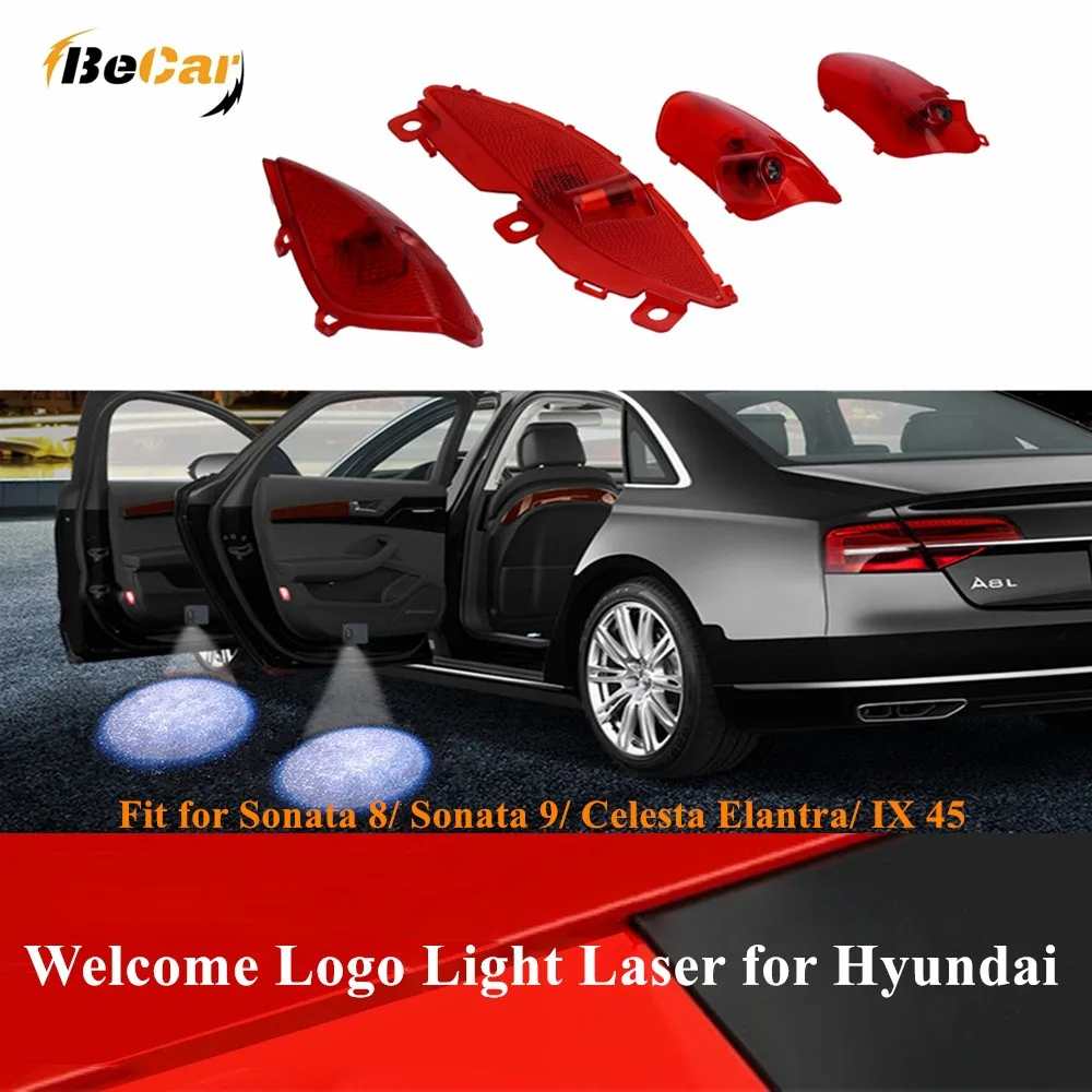 Автомобильный светодиодный светильник BeCar для Hyundai 2 шт. с логотипом на дверь