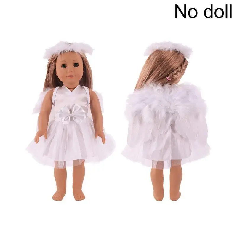 

Mini Baby Doll Accessories 18 Inches 43cm Girl Doll Angel Clothes Suit Plastic Short Dress
