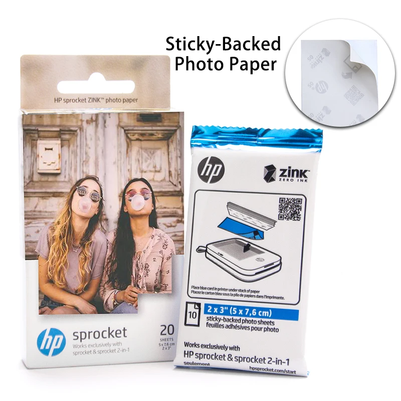 Клейкая фотобумага UniPlus HP ZINK для фотопринтера Sprocket 2 в 1 Легкая очистка фотобумаги