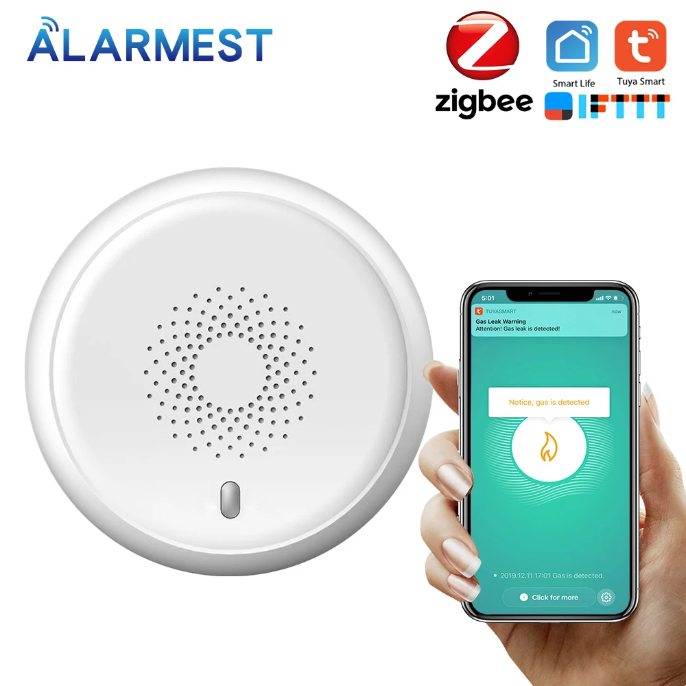 ALARMEST Zigbee Детектор газа сигнализация обнаруживает естественную утечку горючих газов детектор Tuya Smart life Power by