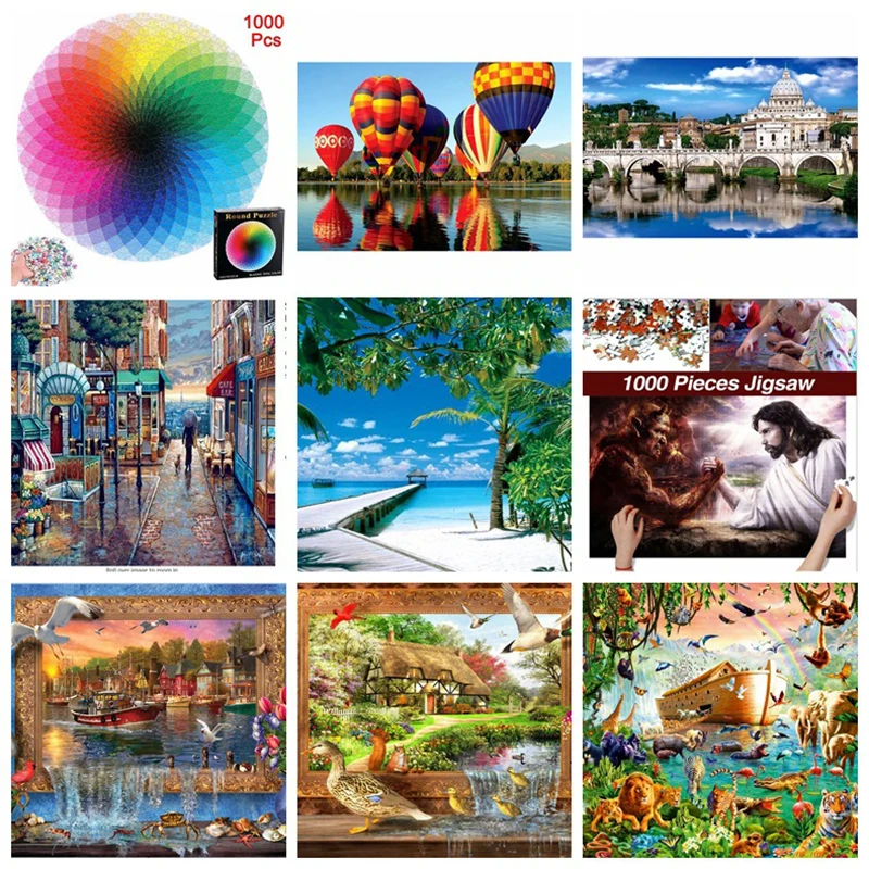 

70*50cm Jigsaw Puzzles 1000 Pieces Assembling Picture Aegean Sea Landscape Puzzles Toys for Adults Kids Games Educational Toys