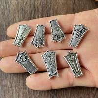 junkang 5pcs double hole carved antique silver shield shape connector for jewelry making diy handmade accessories