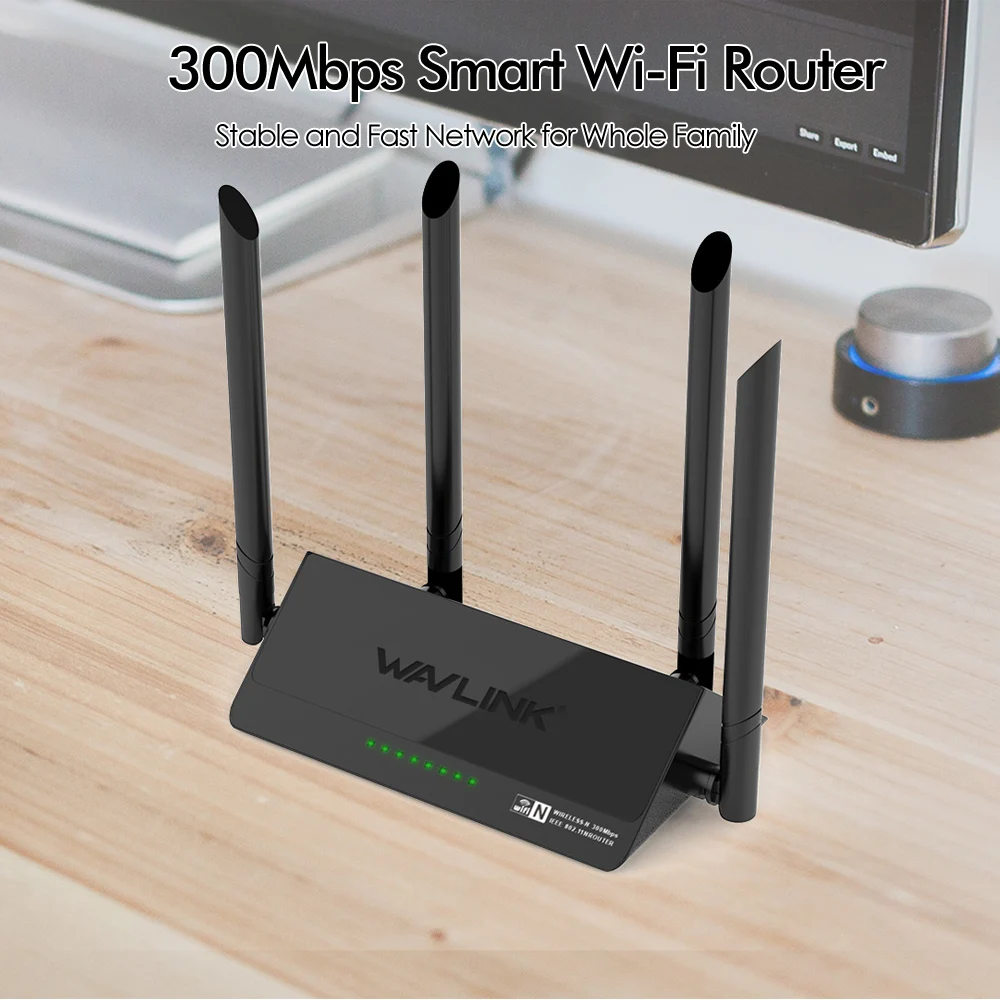 Wavlink N300 300 Мбит/с Wi-Fi маршрутизатор беспроводной умный ретранслятор точка доступа с 4 внешними антеннами WPS кнопка IP QoS скорость 2 быстрая