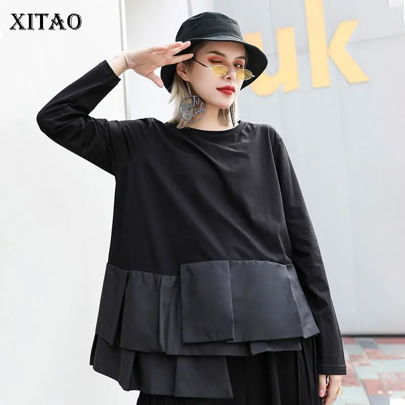 XITAO/необычные женские футболки в Корейском стиле Новинка 2019 года Модный осенний