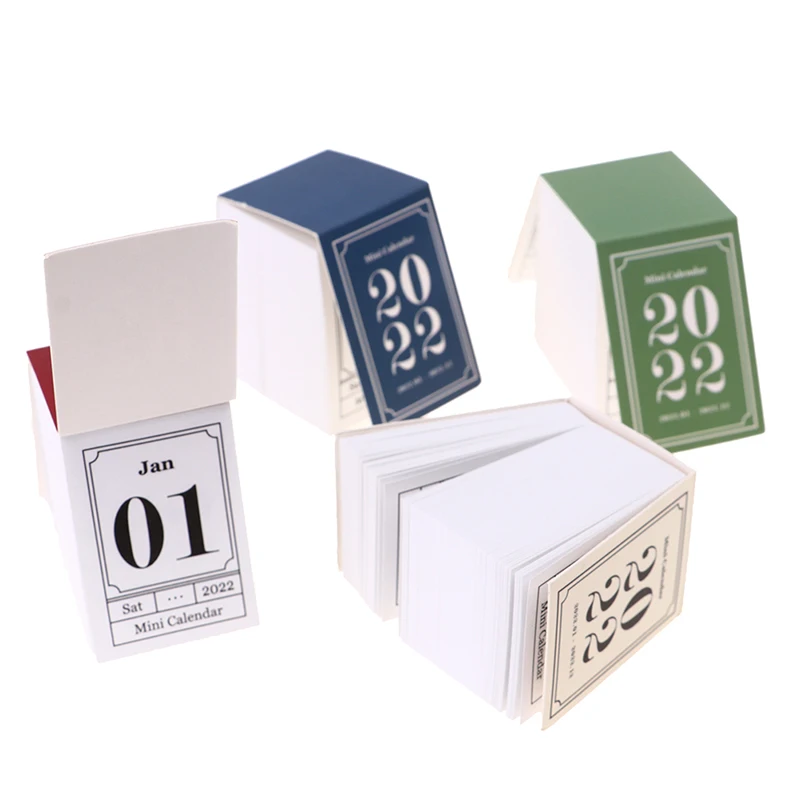 

Retro Mini Desk Calendar 2022 New Desktop Table Notepad Calendar Schedule Plan Creative Simple Tearable Calendar