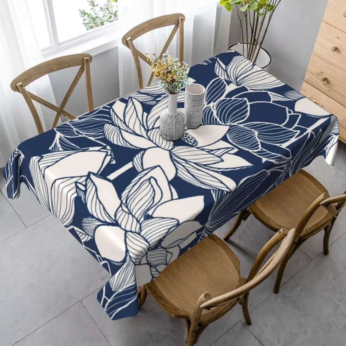 

Lotus Tablecloth Cute Print Table Cover Buffet Wholesale Protector Polyester Table Cloth