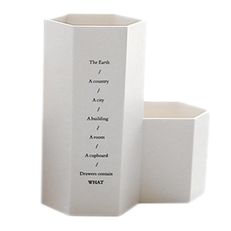

School Supplies Pen Holder Pen Case Creative Hexagon Pen Holder Stationery Cosmetics Office Supplies Storage Box