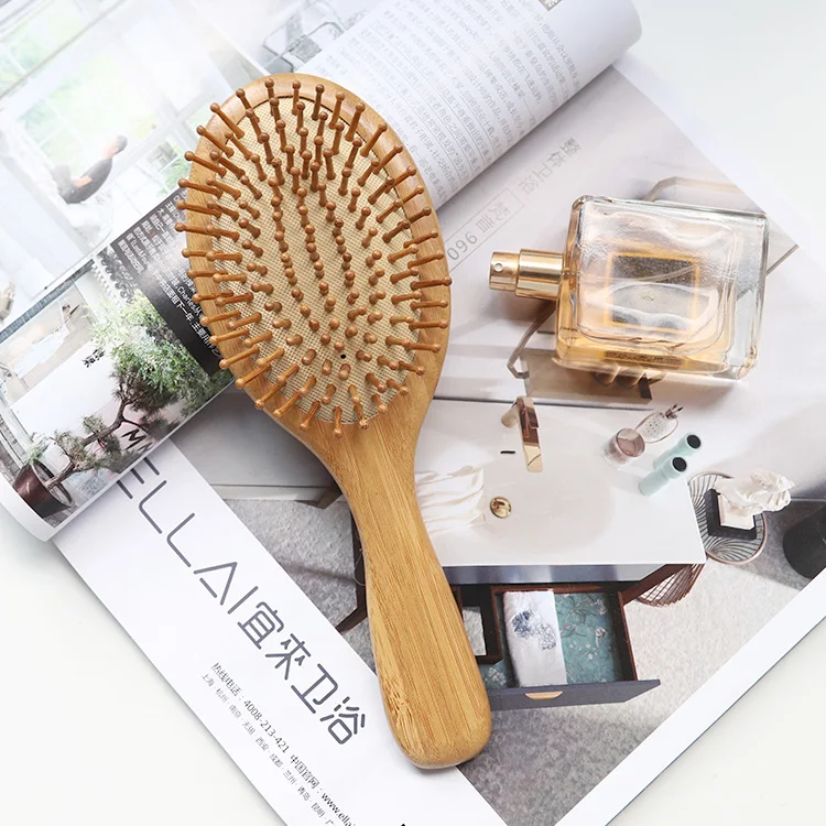

1PC Air Cushion Bamboo Hair Brush Hair Straightener Brush Soft Teeth Ideal For Hair Smooth Head Hair Massage Scalp Brush