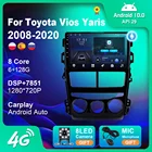 Автомагнитола, мультимедийный плеер для Toyota Vios Yaris 2018 2019 2020, GPS-навигация, мультимедийный плеер 2 Din, Android 10, Wi-Fi, камера без DVD