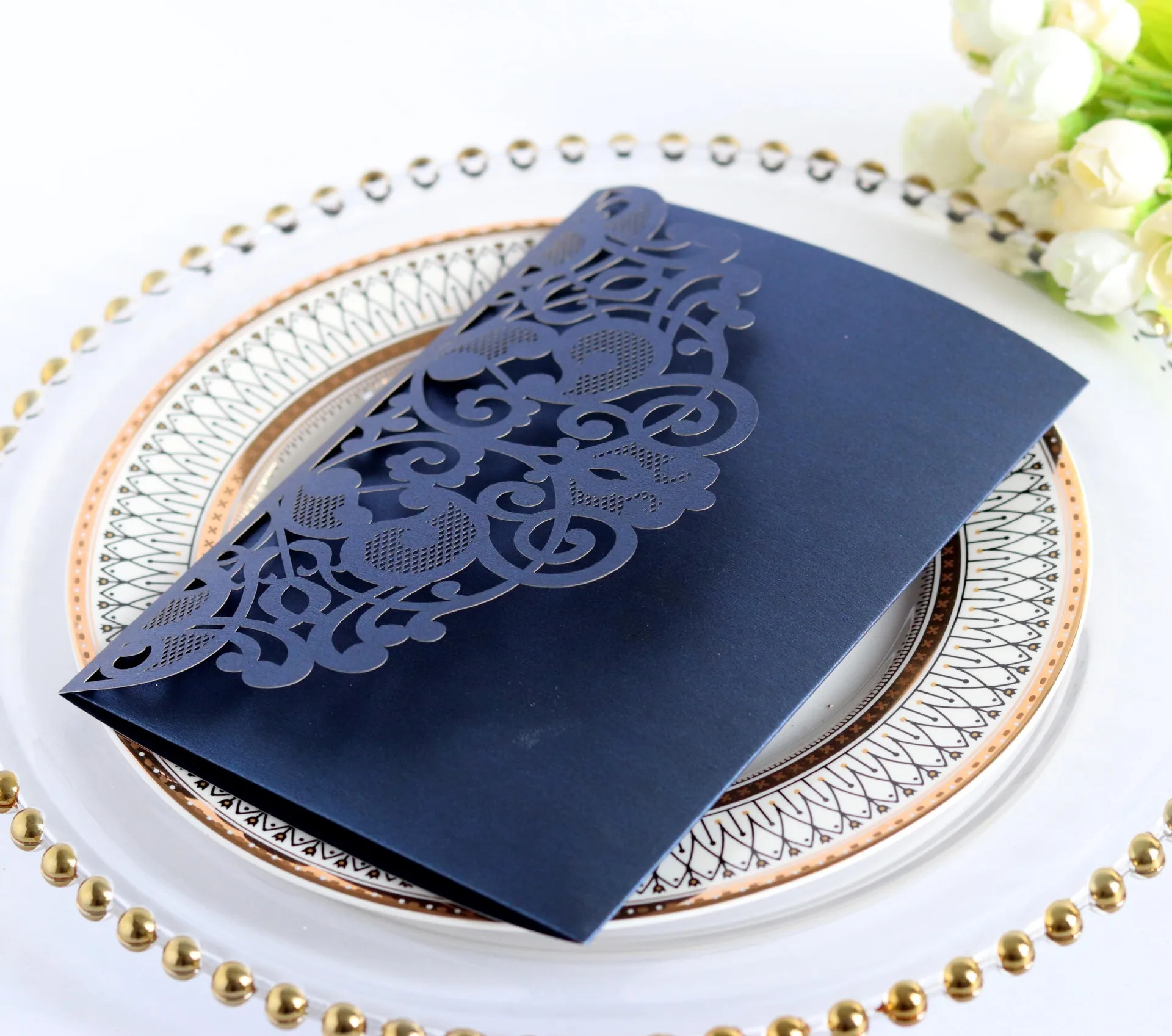 10pcs Elegant Laser Cut Wedding Invitations Card Customize Greeting Business With RSVP Cards Birthday Party Favor Supplies | Дом и сад