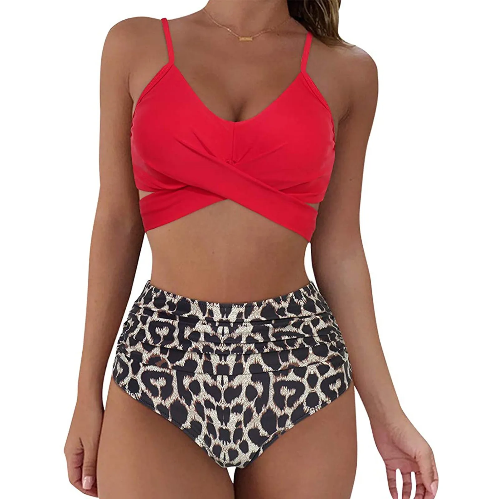 

Bikini 2021 New Beachwear Fashion Women's Summer Sexy Tie-dye Split Two-piece Halter Bikini Swimsuit Bikinis Swimsuits Women
