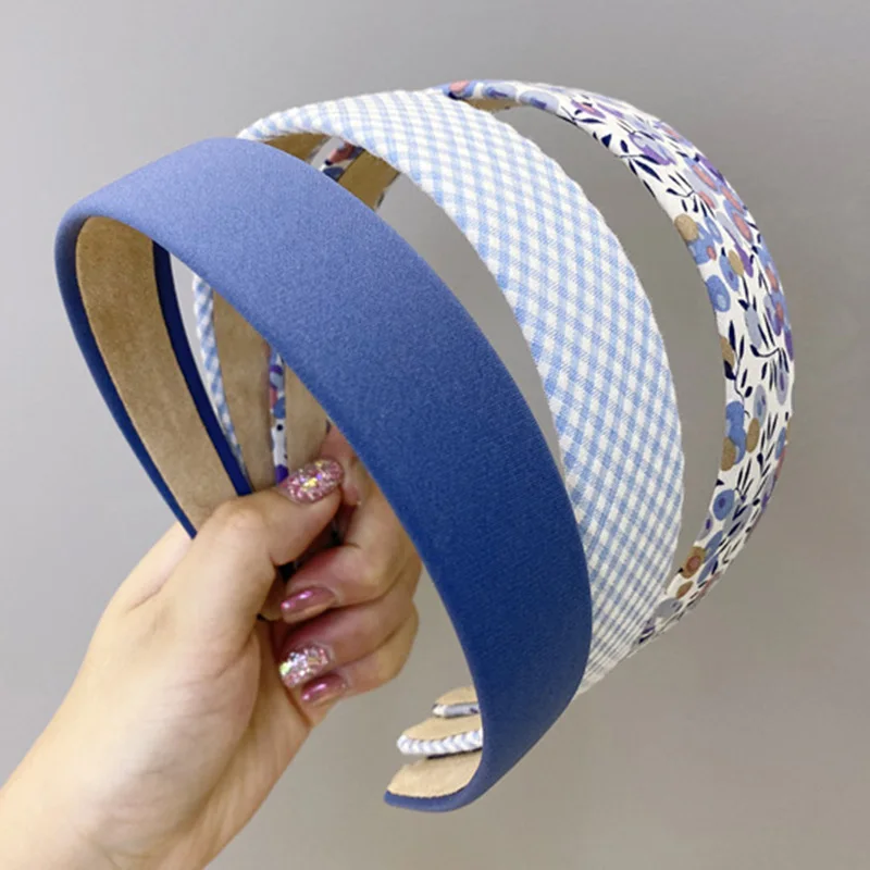 Haimeikang Retro Floral Plaid Hairband Bezel Hoop Fashion Solid Color Washing Headband Hair Women Girls Accessories |