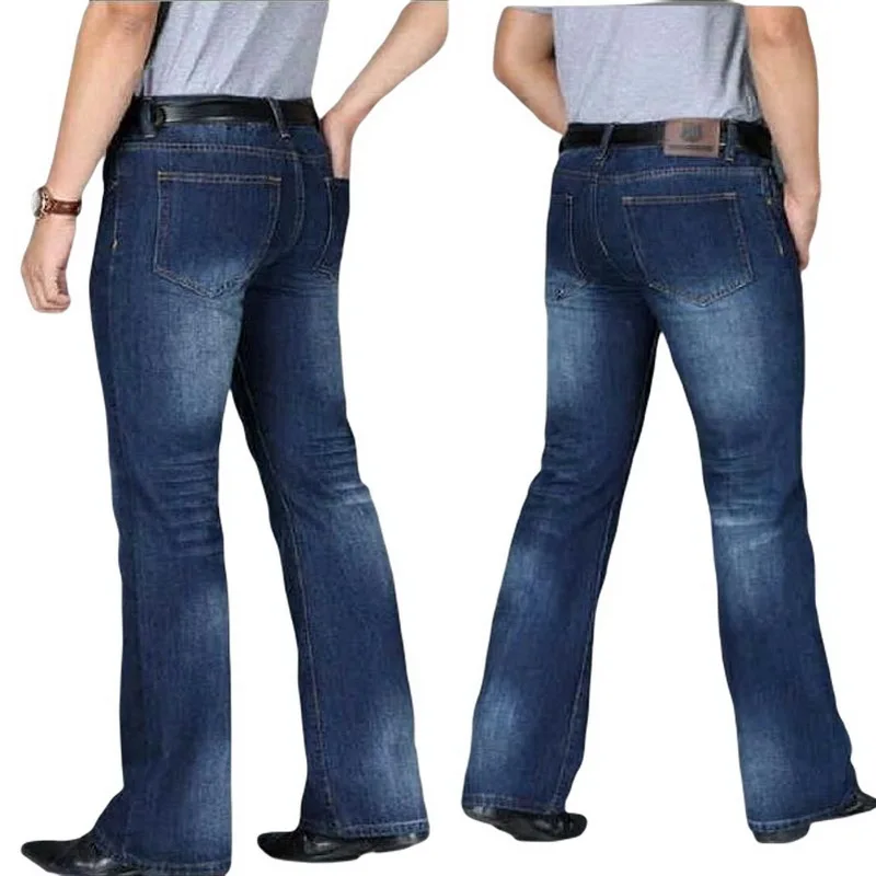 Men Jeans Big Flared Jeans Boot Cut Leg Flared Loose High Waist Designer Classic Denim Pants Loose Big Feet Jeans
