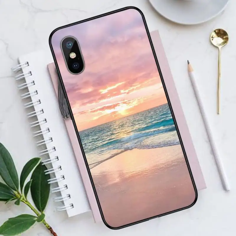 

summer beach Sea Floral sunset pattern Phone Case for iPhone 11 12 mini pro XS MAX 8 7 6 6S Plus X 5S SE 2020 XR Luxury funda