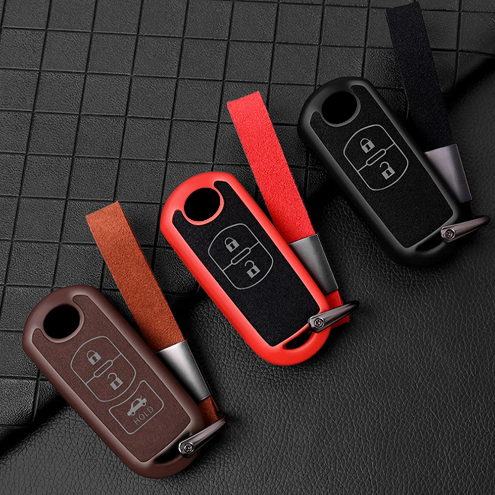 ТПУ замшевые автомобиль дистанционного ключа чехол КРЫШКА ДЛЯ Mazda 2 3 6 Axela Atenza CX 5 CX5