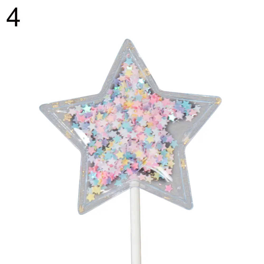 Новая Фея Звезда Сердце Корона торт украшения верхний флаг день рождения для