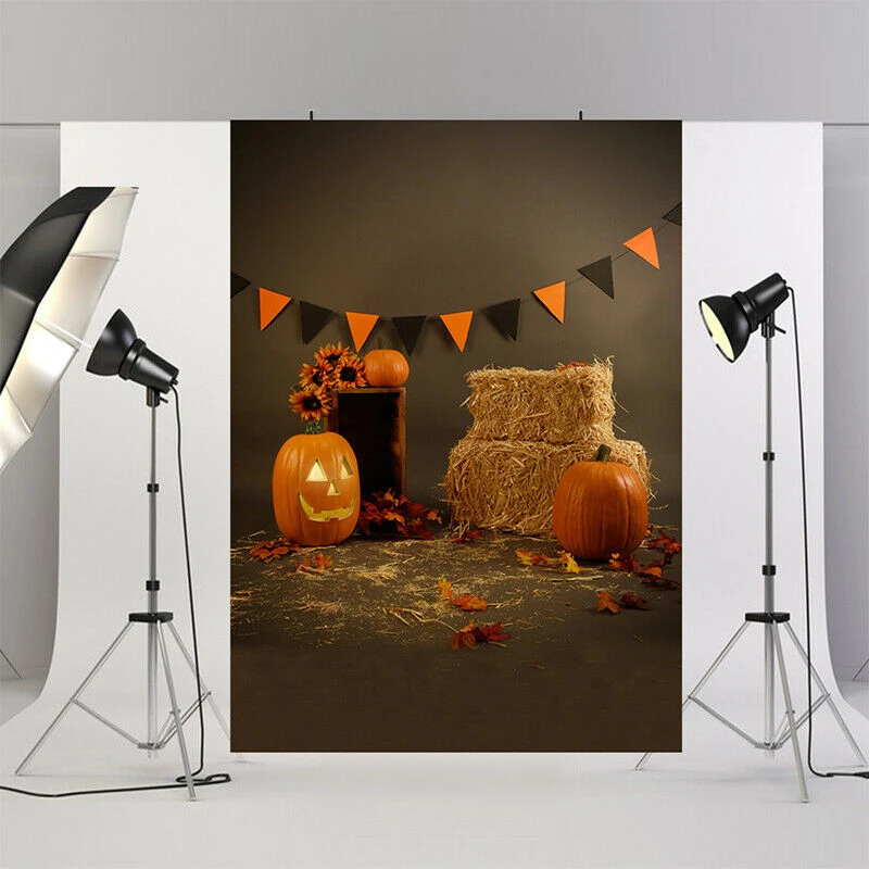 

Фоны на Хэллоуин Осенний урожай пейзаж Тыква Подсолнух фон для фотосъемки реквизит украшение для вечевечерние НКИ на Хэллоуин