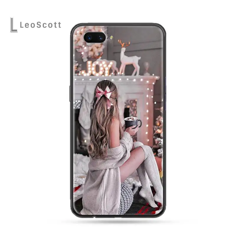 

Vogue Christmas girl Phone Cases For OPPO F 1S 7 9 K1 A77 F3 RENO F11 A5 A9 2020 A73S R15 REALME PRO
