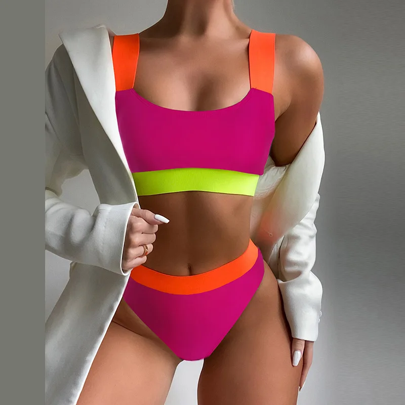 Купальник женский с чашками пуш-ап пикантный раздельный купальник в бразильском