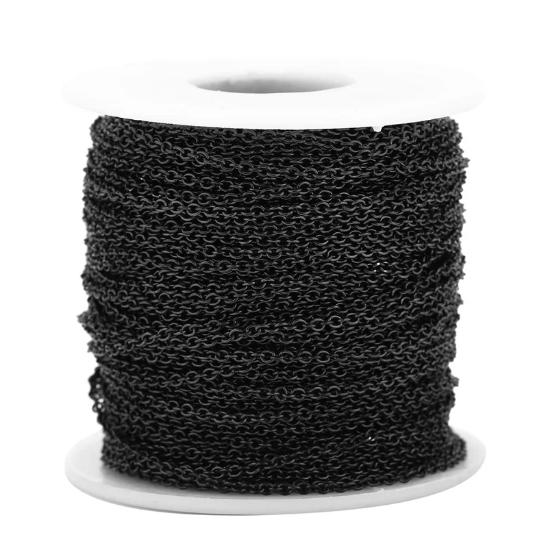 2MM Width wholesale Women Men black tone Solid Stainless Steel Strong O Rolo chains for bracelet necklace DIY Jewelry making | Украшения и
