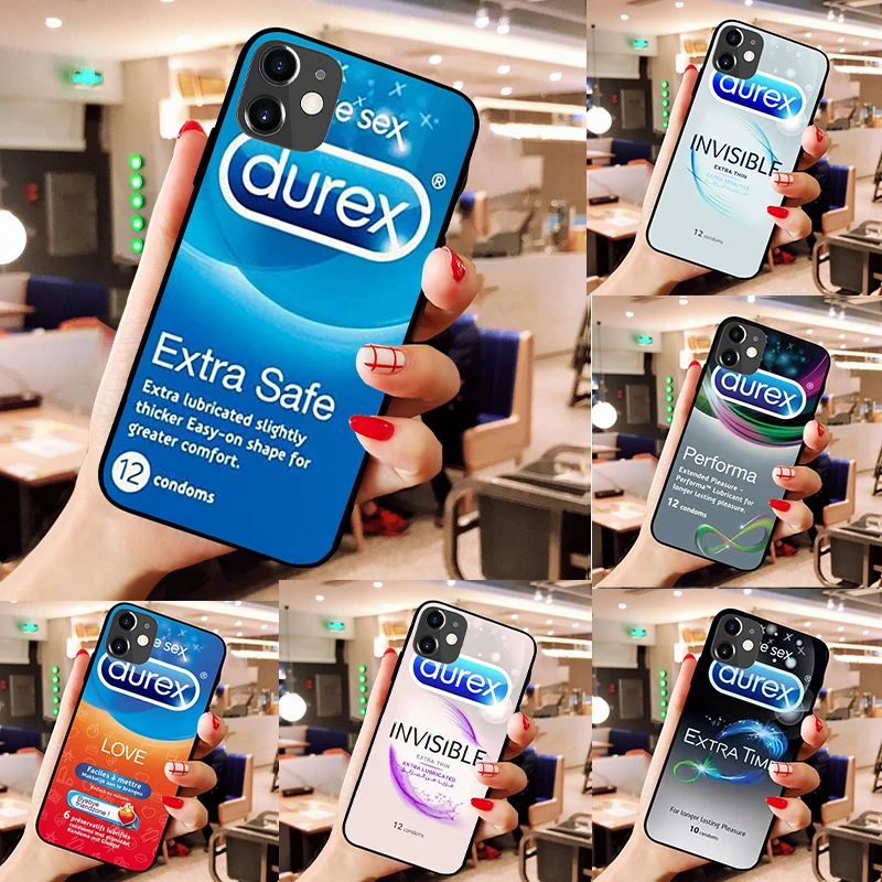 

Adult Sexy condom brand Durex box Phone Case for iphone 12 Pro max mini 11 pro XS MAX 8 7 6 6S Plus X 5S SE 2020 XR case