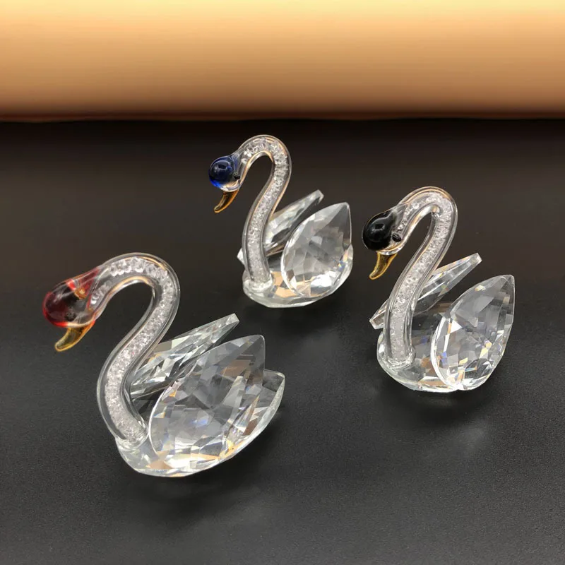 

60*50mm Popular Little Swan Crystal Crafts Home Decoration Jewelry Counter Decorations Photo Props Girl Gifts Chinese Style