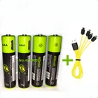 Перезаряжаемая батарея ZNTER, литий-полимерный ААА аккумулятор 1,5 в, 600 мАч, USB, быстрая зарядка через кабель Micro USB