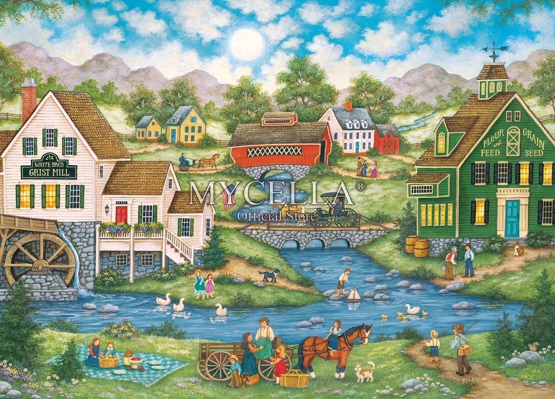 

Full Diamond Embroidery Picnic Farm 5d Diy Diamond Painting Cross Stitch Home Decor Cartoon Art Mosaic Gift Wall Stickers