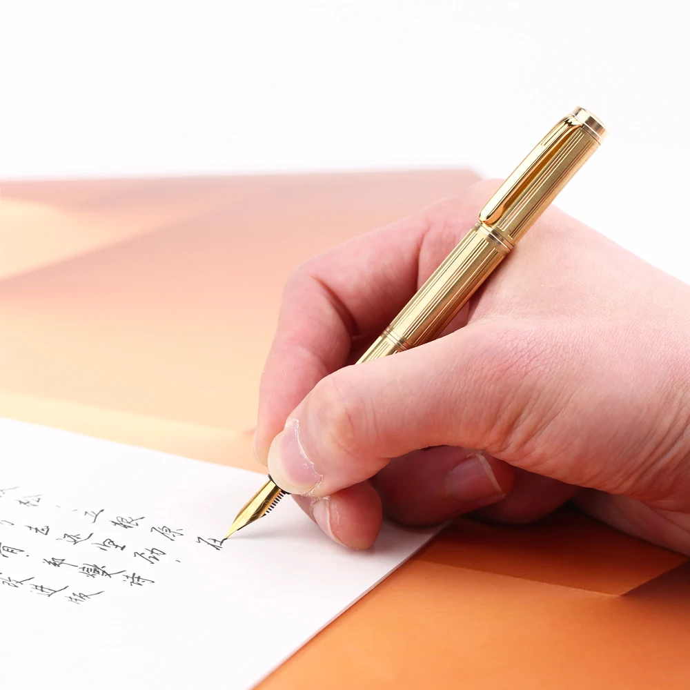 Ручка перьевая Moonman с тремя секциями металлическая из латуни/серебра карманная