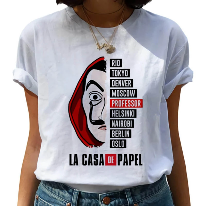 new money heist harajuku t shirts women la casa de papel hip hop t shirts fashion house of paper tshirt fashion top tees female free global shipping