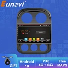 Автомагнитола Eunavi, 2 Din, Android 10, мультимедийный видеоплеер, GPS, для JEEP Compass, Patriot, радио 2007-2016, Wi-Fi, 4G + 64G, RK3399, 9 дюймов