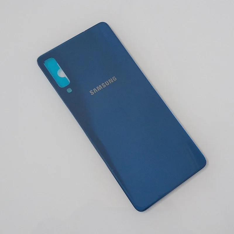 Blue Samsung Galaxy A7 A 7 Задняя крышка батареи A750 чехол A750F SM-A750 задняя дверь корпус стеклянная панель запасные части - Цвет: Blue