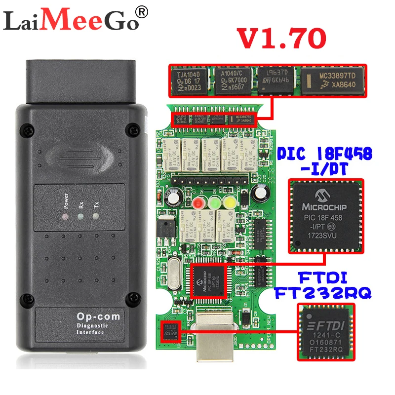 Диагностический кабель с чипом PIC18F458 FTDI op com OBD2 V1.7 2014 в| |