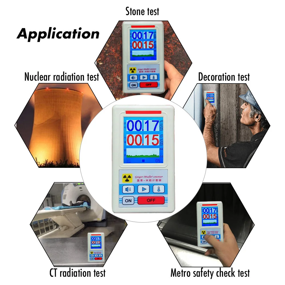 

BR-6 Nuclear Radiation Detector With Display Screen X-Ray Beta Gamma Detector Geiger Counter Radioactivity Detector