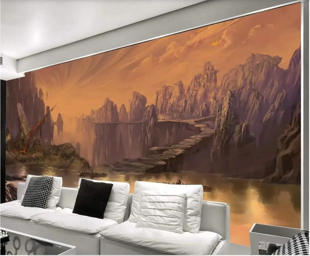 Пользовательские настенные 3d фотообои Hd рисунок пейзажа Декор для дома гостиной