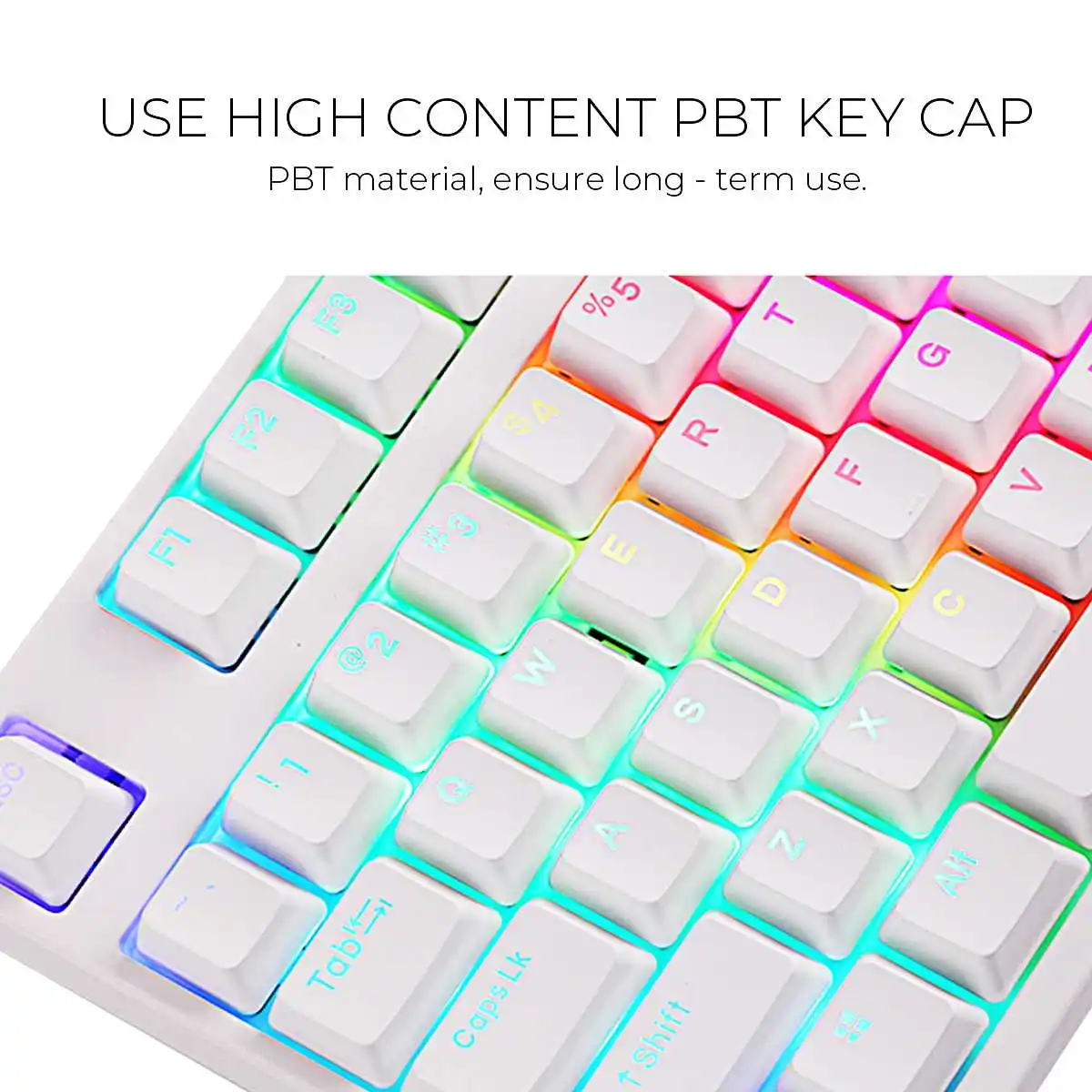 Белый 104 ключ NKRO USB Проводная RGB подсветка переключатель Gateron PBT двойная съемка клавиатуры Механическая игровая клавиатура