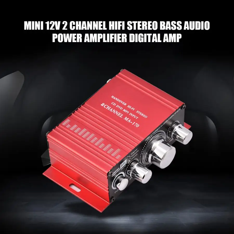 Трубный Усилитель Mini 12 В 2 канала Hi-Fi стерео бас аудио усилитель мощности цифровой