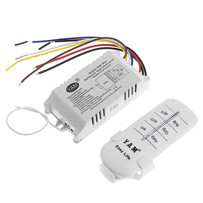 4 Way ON/OFF 220V Wireless Receiver Lamp Light Remote Control Switch | Обустройство дома