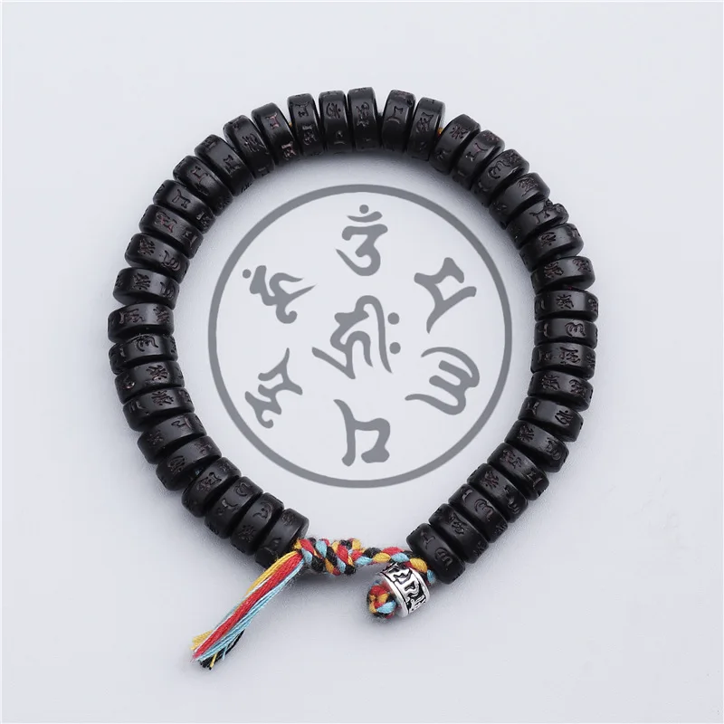 

Rinhoo Tibetan Buddhist Braided Cotton Thread Lucky Knots Bracelet Natural Bodhi Beads Carved Amulet Handmade Bracelet For Women