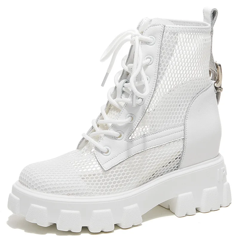 

Hollow Cool Boot Women's Shoes Gauze Martine Boot Women's Summer Ankle Inside Raised Net Thick Soles Small Size High EVA