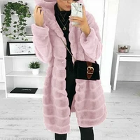 women faux fur coat long thicken tops imitation mink overcoat winter warm jacket
