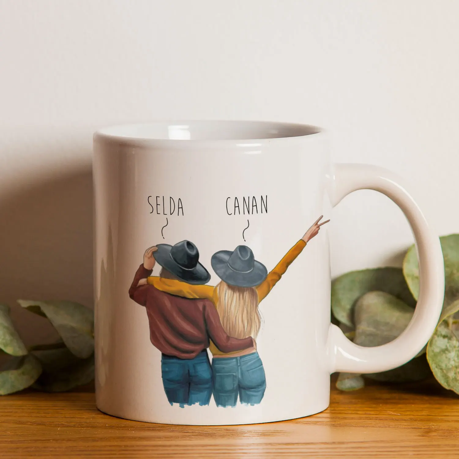 

Personalized 2 Girl Friend White Mug-8