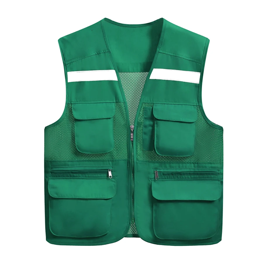 Сетчатый светоотражающий жилет с несколькими карманами сетчатый для активного