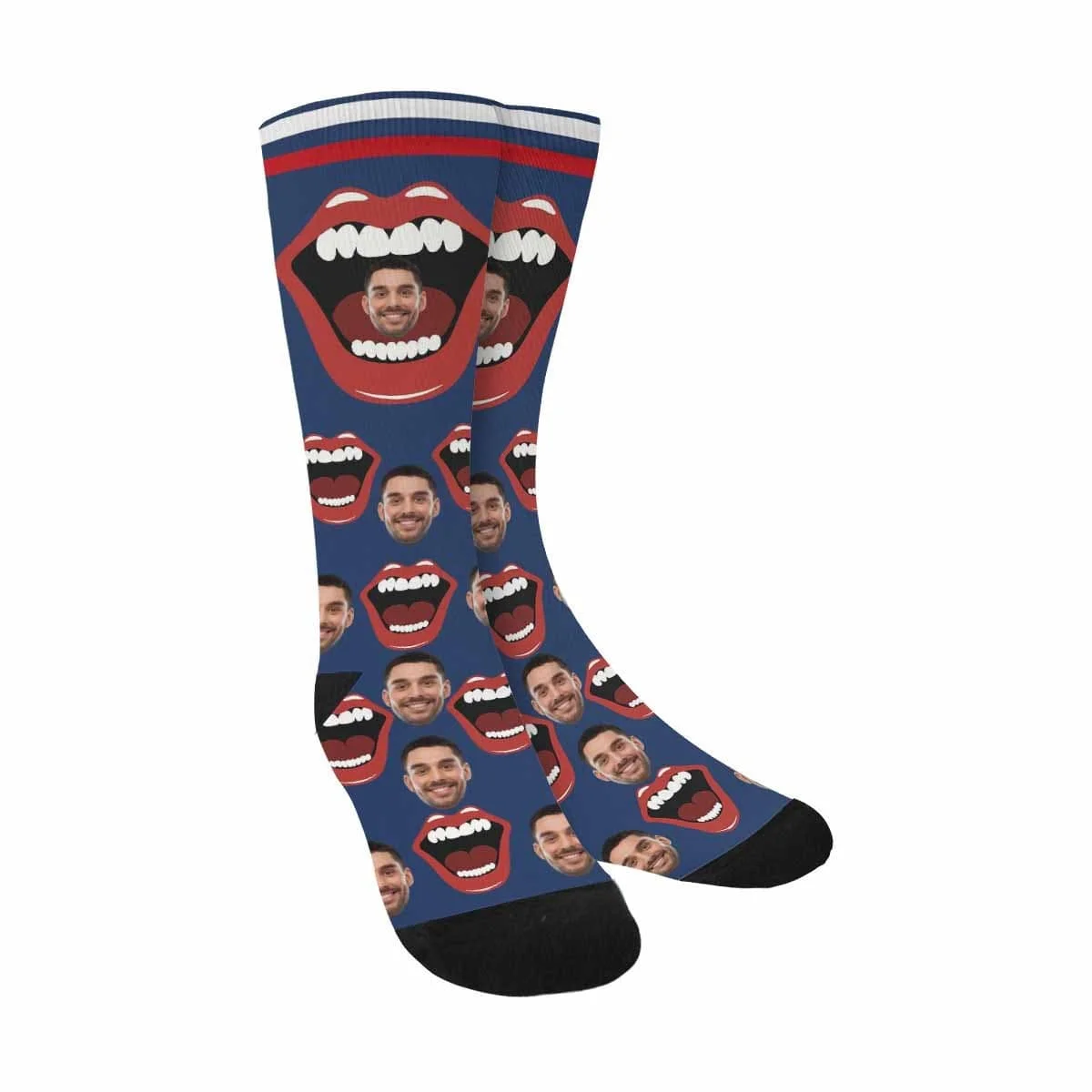 

Custom Face Mouth Teeth Sublimated Crew Socks