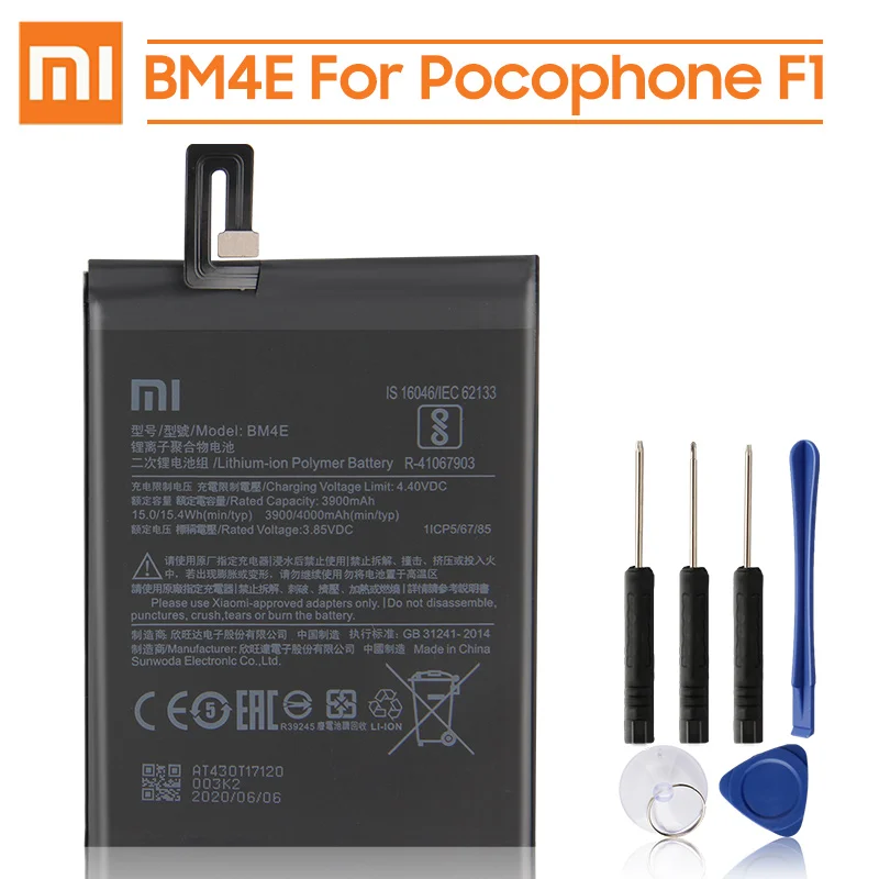 Xiao Mi оригинальная запасная батарея BM4E для Xiaomi MI Pocophone F1 аутентичная телефона 4000