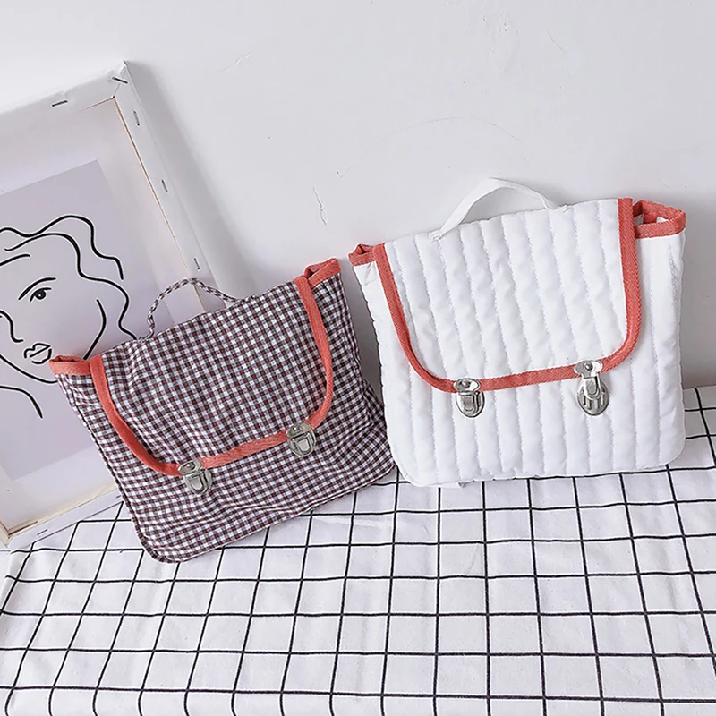 Модный хлопковый тканевый Детский рюкзак винтажные алмазные рюкзаки решетка