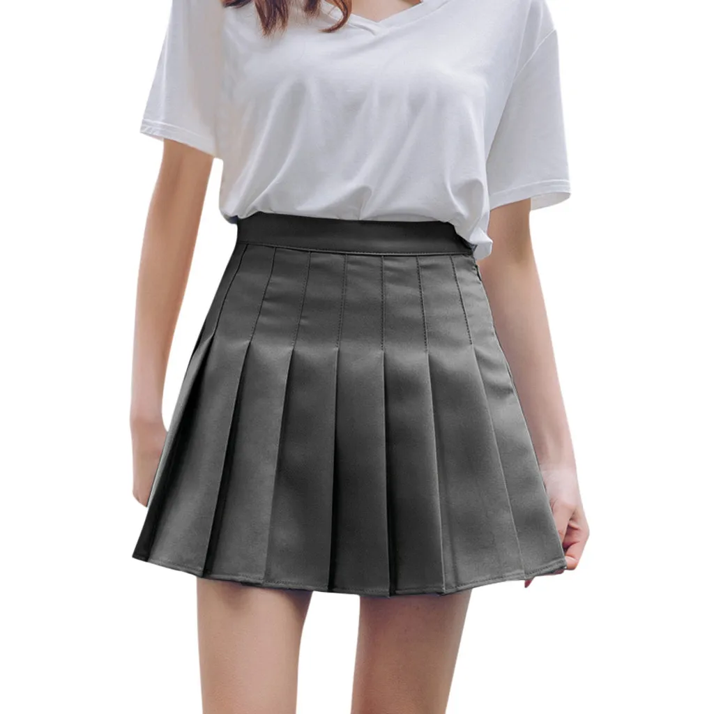 

Skirts Women's Fashion High Waist Pleated Mini Skirt Slim Waist Casual Tennis Skirt Female Shorts Dresses For Women 2021 jupe