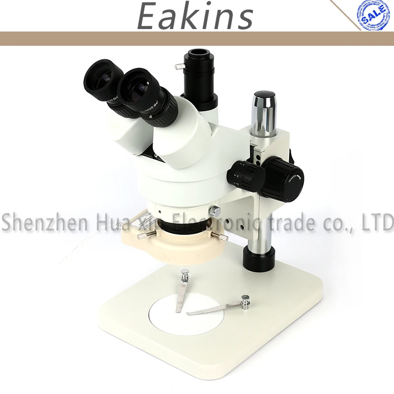 7X 45X непрерывное Масштабирование Тринокулярный стереомикроскоп регулировка