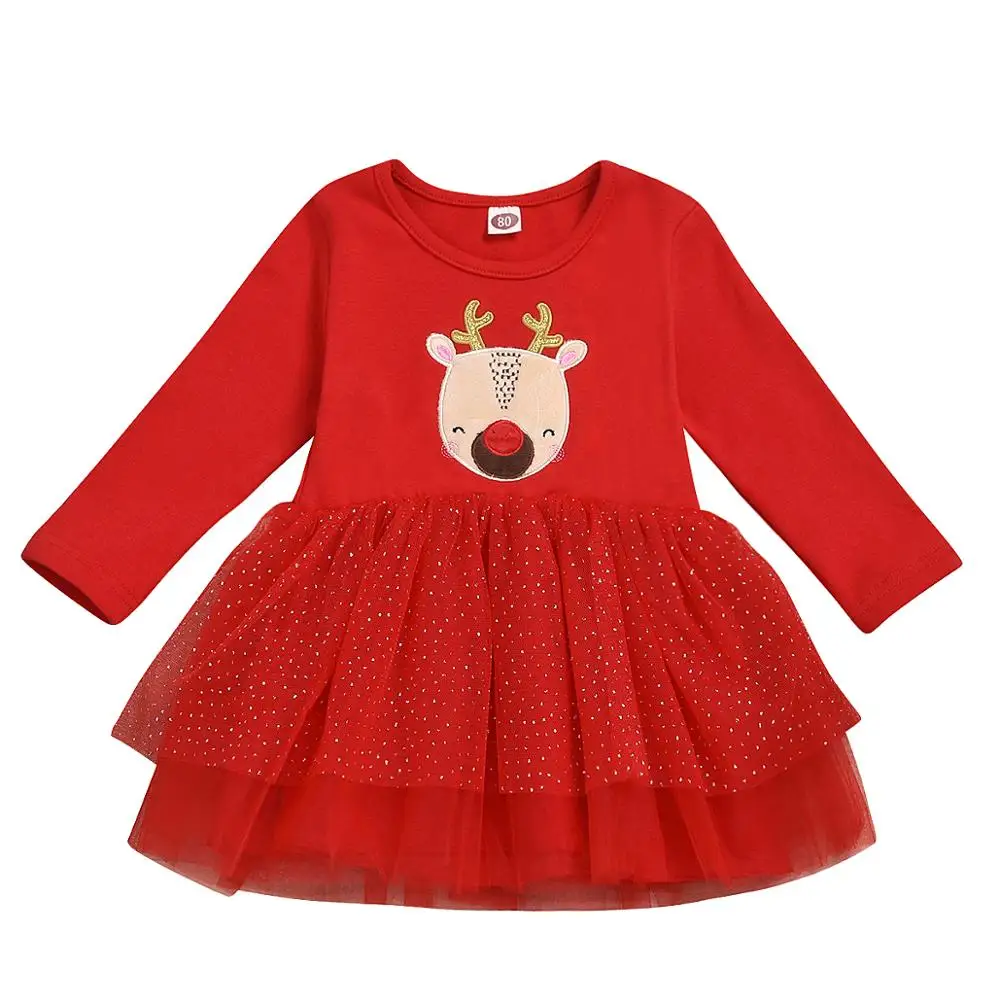 Рождественское платье для маленьких девочек блестящее фатиновое Платье с