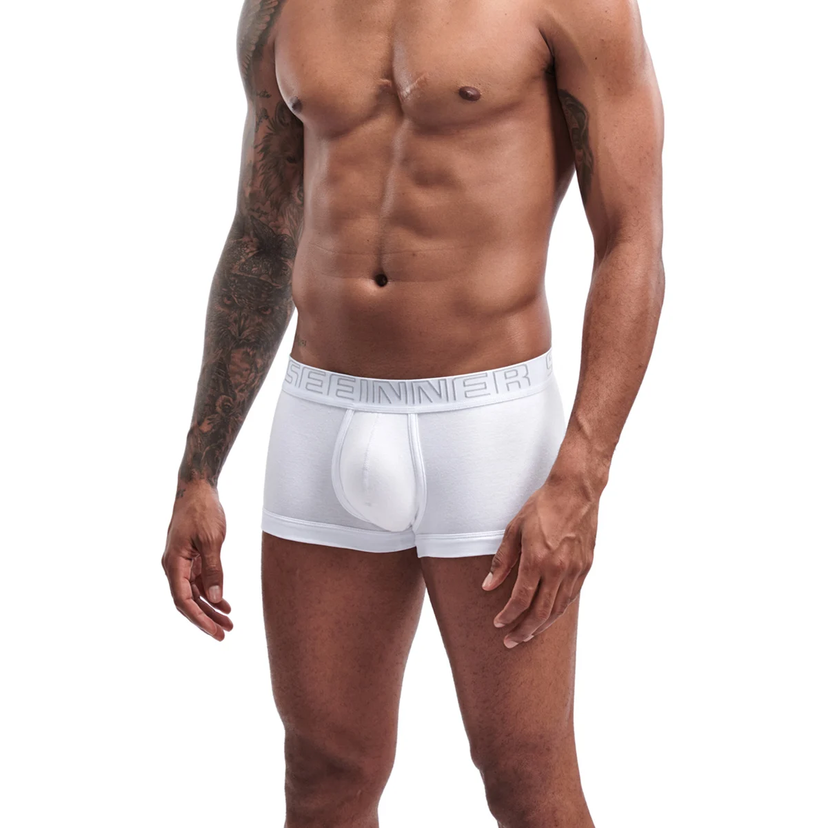 605 White New Mens Underwear Solid Classic Men Underpants Cotton Short trunk Spandex Man Pants Comfort Elastic Man Boxers Hot - Цвет: 605 White